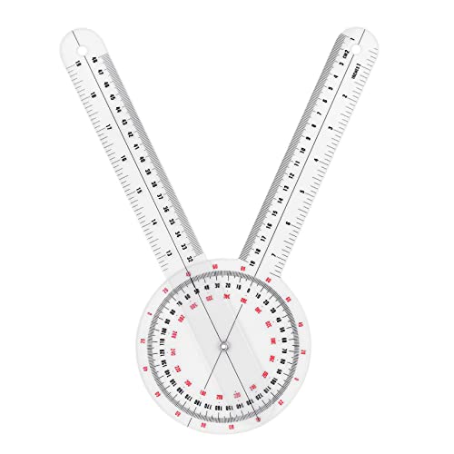 Medizinischer Winkelmesser, 31.5cm Goniometer Physiotherapie PVC Transparentes Orthopädisches Winkellineal 360° Winkel Gelenkmesser Spinal Lineal für Physiotherapie, Sporttherapie Medizinischer Winkelmesser, 31.5cm Goniometer Physiotherapie PVC Transparentes Orthopädisches Winkellineal 360° Winkel Gelenkmesser Spinal Lineal für Physiotherapie, Sporttherapie von Prasacco