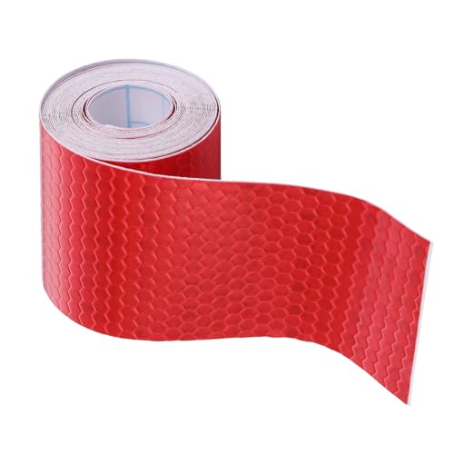 Prasacco 1 Rolle Reflektorband, Sicherheits Reflektierendes Klebeband 5 cm x 3 m Selbstklebende Reflektierende Sicherheitsaufkleber Rot Warnaufkleber Sicherheitsklebeband Sicherheit Markierung Band von Prasacco