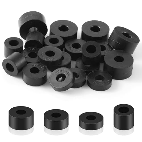 Prasacco 20 Stück Unterlegscheiben Set, 4 Größen Gummi Abstandshalter Schwarz Rund für Haushaltsgeräte, Sportgeräte und Industriemaschinen Prasacco 20 Stück Unterlegscheiben Set, 4 Größen Gummi Abstandshalter Schwarz Rund für Haushaltsgeräte, Sportgeräte und Industriemaschinen von Prasacco