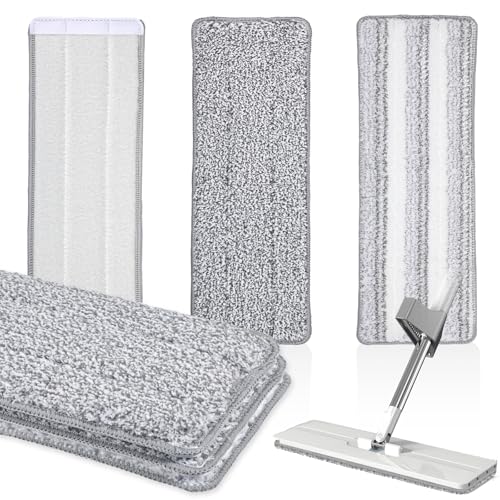 Prasacco 3 Stück Wischmopp Pads, Mop Microfaser Reinigung Pads Mop Pads Waschbarer Saugfähiges Wischmopp Bezug Flache Wischpads Wiederverwendbare Mopp Pads für die meisten Bodentypen, Weiß und Grau Prasacco 3 Stück Wischmopp Pads, Mop Microfaser Reinigung Pads Mop Pads Waschbarer Saugfähiges Wischmopp Bezug Flache Wischpads Wiederverwendbare Mopp Pads für die meisten Bodentypen, Weiß und Grau von Prasacco