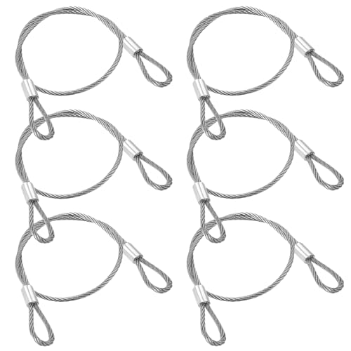 Prasacco 6 Stück Stahlseil mit Ösen, Silberner Edelstahl Sicherheitskabel 30 cm x 2 mm Drahtseil für Fahrradschlösser, Türschlösser, Gepäckschloss Prasacco 6 Stück Stahlseil mit Ösen, Silberner Edelstahl Sicherheitskabel 30 cm x 2 mm Drahtseil für Fahrradschlösser, Türschlösser, Gepäckschloss von Prasacco