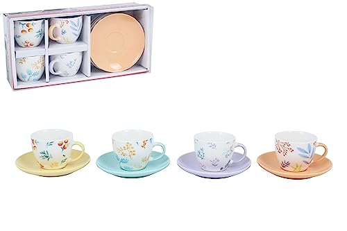 PRATESI KAFFEEBECHER/Teller VE 4 SORT. NEUES Bone China 7XH7, 18/8 Edelstahl, Multicolor, one Size von PRATESI