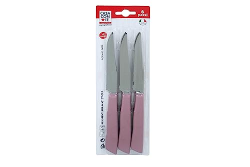 Pratesi Packung mit 6 ANTIKE ROSA STEAKMESSER, Multicolor, one Size von Pratesi