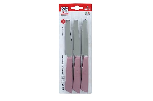 Pratesi Packung mit 6 TISCHMESSER cm.11 ANTIK, 18/8 Edelstahl, Rosa Antico, one Size von Pratesi