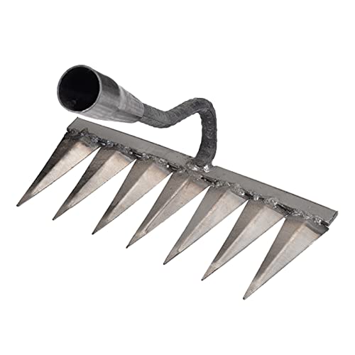 Garten, Hohlkammer aus gehärtetem Stahl, Garten-Handrechen aus Kohlenstoffstahl, Garten aus robustem Metall, Unkrautjäten für 7 Teeth zum Jäten, Jäten, Anbau von Pratvider