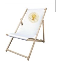 Blume Des Lebens Liegestuhl Classico Mit Engel Harmonie & Balance Weiß Gold Und Holzwirkt Harmonisierend +Ausgleichend von PraxisAnasha