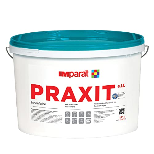 Praxit e.l.f IMparat Profi Wandfarbe Klasse 1 Profi Innenfarbe Innenweiß weiß 15 L von Praxit e.l.f