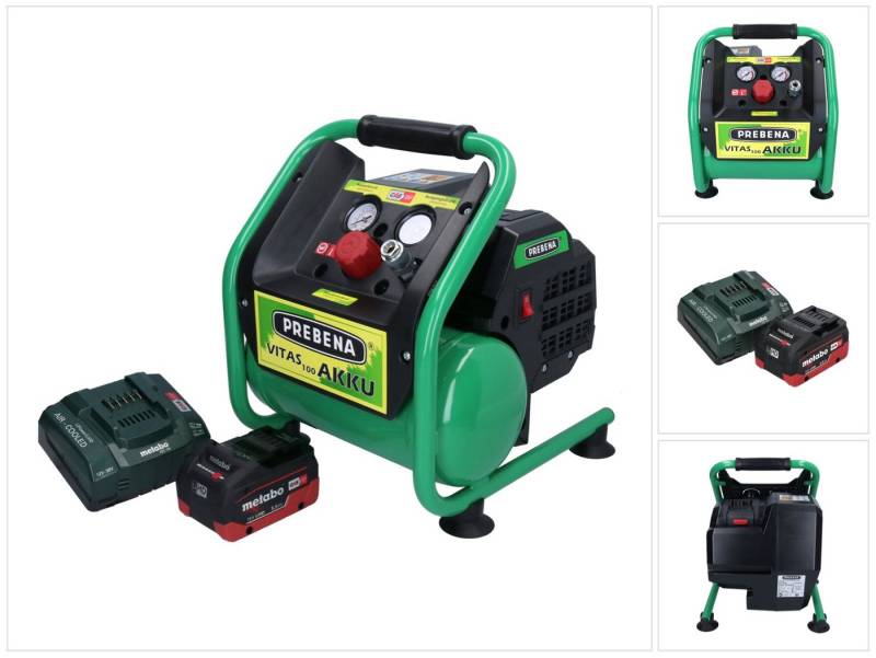 Prebena Akku-Handkompressor VITAS 100-AKKU Kompressor 18 V 5 l 8 bar CAS Brushless + 1x Akku 5,5 von Prebena