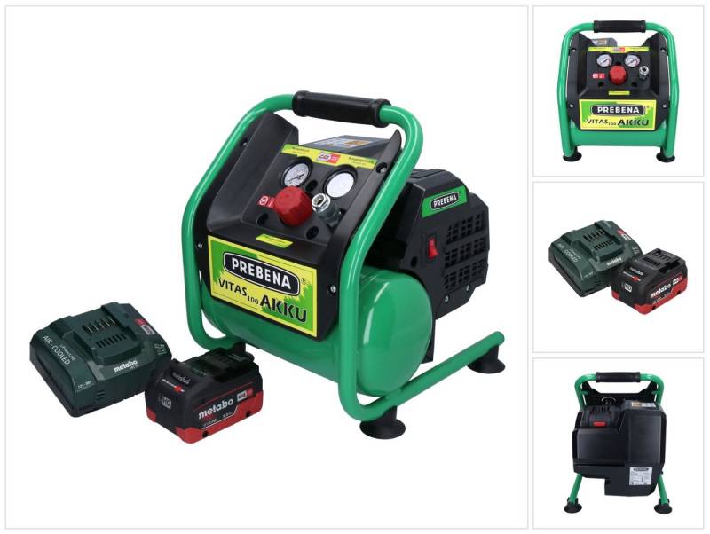 Prebena Akku-Handkompressor VITAS 100-AKKU Kompressor 18 V 5 l 8 bar CAS Brushless + 1x Akku 8,0 von Prebena