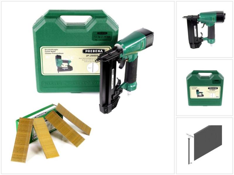 Prebena Druckluft-Nagler 2P-J50SDS Luftdruck Druckluftnagler 5-7 bar im Transportkoffer + Preb von Prebena
