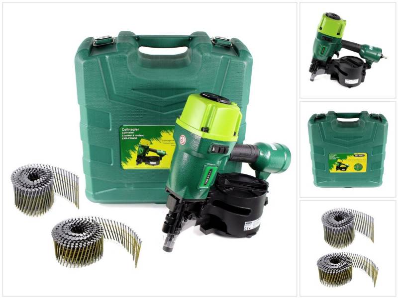 Prebena Druckluft-Nagler 8XR-CNW90 Coilnagler Druckluftnagler Transportkoffer mit 10800 Coilnä von Prebena