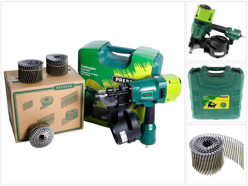 Prebena Druckluft-Nagler 8XR-CNW90 Coilnagler Druckluftnagler im Transportkoffer + Prebena CNW von Prebena