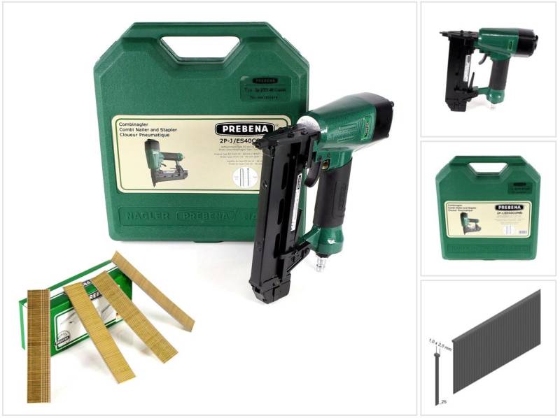 Prebena Druckluft-Nagler Druckluftnagler 2P-J/ES 40 COMBI 5 bis 7 Bar - im Transportkoffer + P Prebena Druckluft-Nagler Druckluftnagler 2P-J/ES 40 COMBI 5 bis 7 Bar - im Transportkoffer + P von Prebena