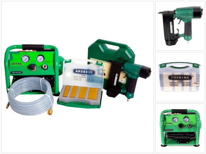 Prebena Druckluft-Nagler Komplettpaket 2P-J50SDS Druckluftnagler + Druckluftschlauch 10m + Kom von Prebena