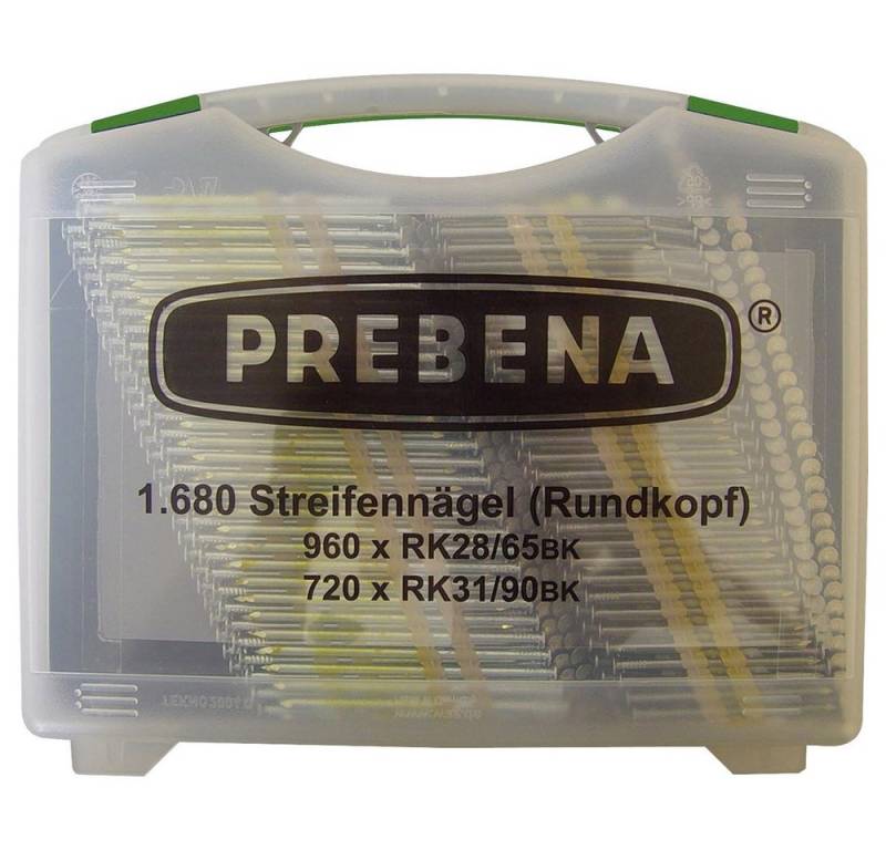 Prebena Handtacker Prebena RK-Box Rundkopf-Streifennägel-Set 1680 St. von Prebena