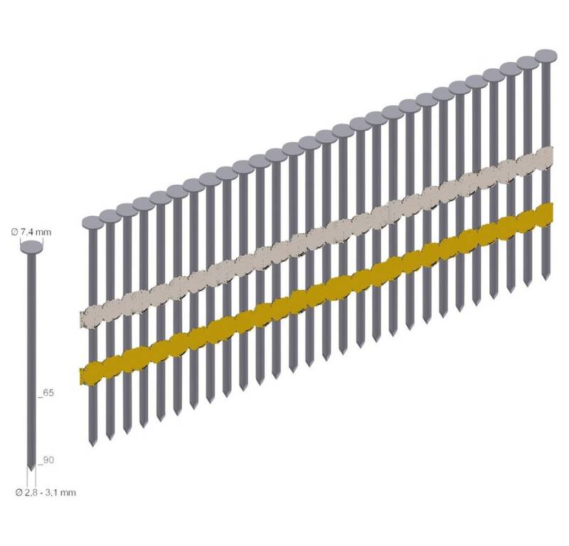 Prebena Handtacker Prebena RK31/90BK Rundkopf-Streifennägel Typ RK 3000 St. von Prebena