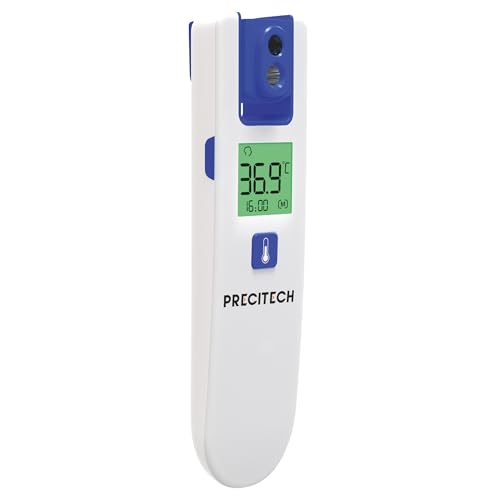 PRECITECH - 360° drehbares Thermometer ohne Kontakt – Kontrolle der Entfernung – LCD-Display – visuelle Diagnose – Speicher 30 Messungen von PreciTech