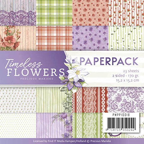 Precious Marieke Paper Pack Designpapier-Set PMPP10018 Designserie Timeless Flowers (Zeitlose Blumen) von Precious Marieke