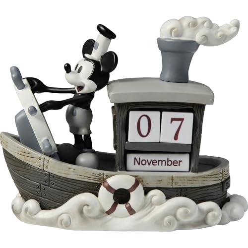 Precious Moments, Disney Showcase Collection Mickey Mouse Ewiger Kalender, Kunstharzfigur, #144707, Grau von Precious Moments