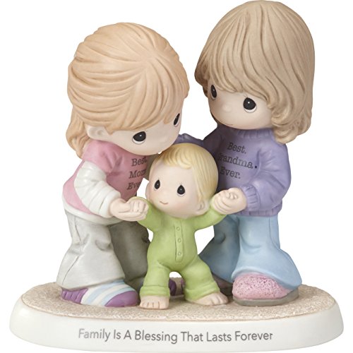 Precious Moments Großmutter, Mutter und Baby Figur | Family is a Blessing That Lasts Forever Mom & Grandma with Baby Bisque Porcelain Home Decor Collectible Figure von Precious Moments