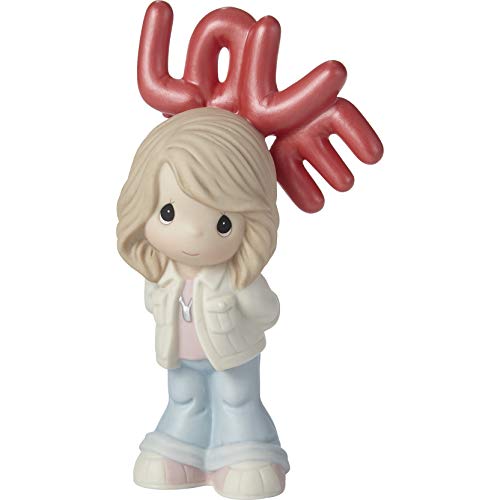 Precious Moments 202001 I Can’t Hide My Love for You Blonde Girl with Balloons Bisque Porcelain Figurine Figur, Mehrfarbig, One Size von Precious Moments