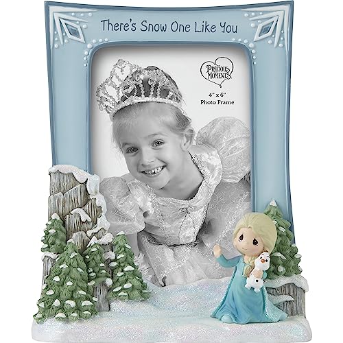 Precious Moments Frozen Bilderrahmen "There's Snow One Like You", Disney Elsa, Biskuitharz/Glas, Elsa und Anna, 10 x 15 cm, Disney Decor von Precious Moments