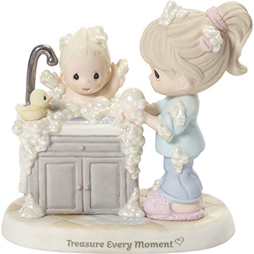 Precious Moments Giving Bath 192018 Treasure Every Moment Mama und Baby Bisque-Porzellanfigur, Mehrfarbig von Precious Moments
