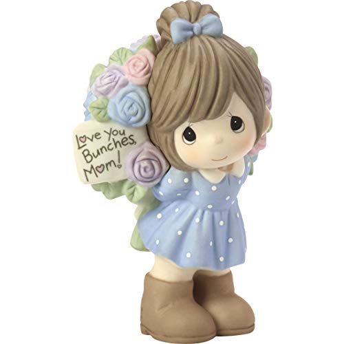 Precious Moments Little Girl with Flowers Figur | Love You Bunches Mama Mädchen Biskuit-Porzellan-Figur | Geschenk für Mama Mama Geburtstag von Precious Moments