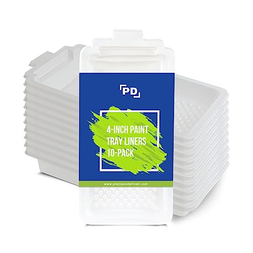 Precision Defined Farbwanne Einsatz – Farbwanne – Farbwanne Einsatz für 31.6 x 15.6 x 8.2 cm (L x B x H) große Farbwanne – Farbschale Einsatz aus stabilem Kunststoff – 10er Pack von Precision Defined