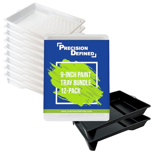 Precision Defined Farbwanne mit Einsatz Set – 2X Farbwanne für Farbroller - 10x Farbwanne Einsatz – Farbschale – Geeignet als Lackierwanne/Lackwanne – Farbwanne Groß (23 cm breit) von Precision Defined