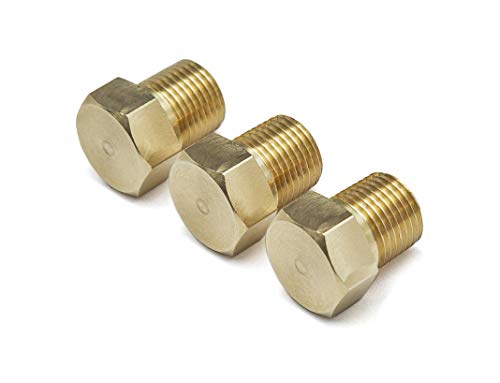 PrecisionGeek – 1/8″ NPT Gewindestopfen aus Messing – Innensechskant 14 mm, 14 mm Sechskant-Flansch, Blockier-Adapter – 3er‑Set – Made in Europe von PrecisionGeek
