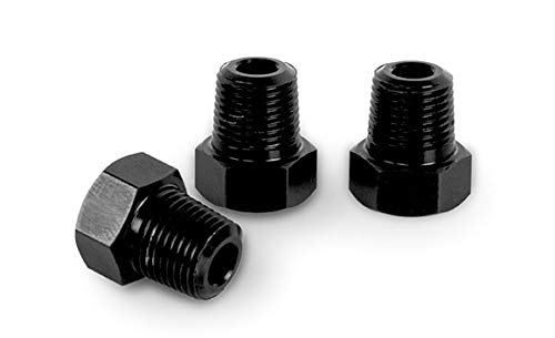 PrecisionGeek - 1/8 NPT-Stecker, 14 Sechskant, Innensechskant-Stecker, Spundstopfen, blockierender männlicher Heizöladapter - 3er-Set (Schwarz Aluminium) von PrecisionGeek