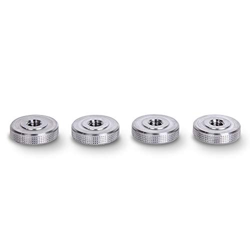 PrecisionGeek 20mm Ø Aluminium Rändelmutter/Adapter für Daumenrad-Kontermutter M6 x 5mm (4 Stück) von PrecisionGeek