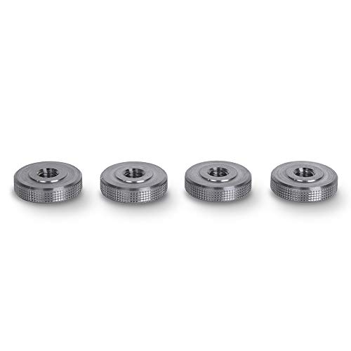 PrecisionGeek – Edelstahl, Rändelmuttern M6 x 5 mm, quadratische Rändelmuttern mit 20 mm Durchmesser, Adapter, Rändelradsperre – Packung mit 4 Stück von PrecisionGeek