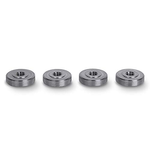 PrecisionGeek 20mm Ø Rändelmutter/Adapter für Daumenrad-Kontermutter M6 x 5mm (4 Stück) (Edelstahl) von PrecisionGeek