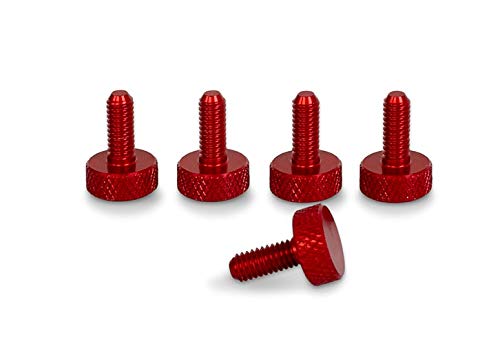 PrecisionGeek Aluminium Rändelschrauben M3 x 10mm Rot 1 Satz (5 Stück) von PrecisionGeek