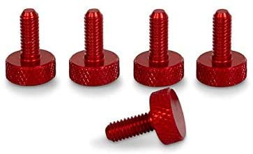 PrecisionGeek Aluminium Rändelschrauben M5 x 10mm Rot 1 Satz (5 Stück) von PrecisionGeek