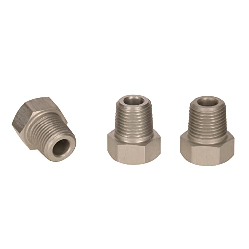 PrecisionGeek - 1/8 NPT-Stecker, 14 Sechskant, Innensechskant-Stecker, Spundstopfen, blockierender männlicher Heizöladapter - 3er-Set (Silber Aluminium) von PrecisionGeek
