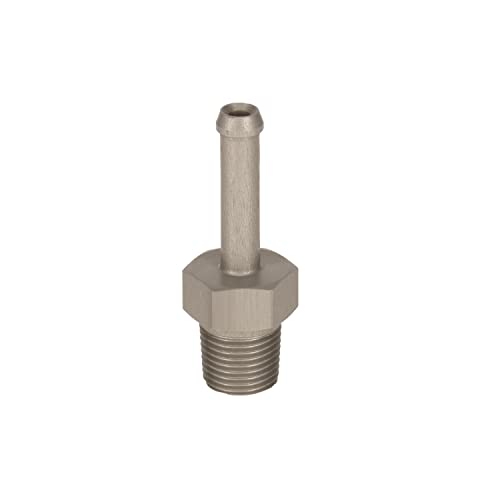 PrecisionGeek Kupplungsstecker Schlauchtülle Außengewinde 1/8 NPT bis Schlauch 4mm 5mm (3/16 zoll)- Silber eloxiert aluminium von PrecisionGeek