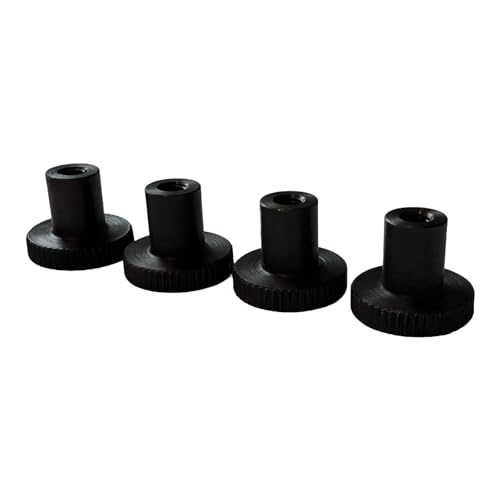 PrecisionGeek - Rändelmuttern/Rändelrad - Sicherungsmutter - Adapter, flach - oxidierter Stahl M4 x 13 mm, 16 mm Durchmesser DIN 466 Schulter (Set mit 4 Stück) von PrecisionGeek