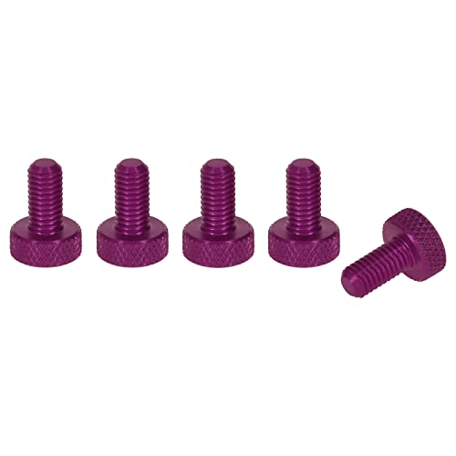 PrecisionGeek Rändelschrauben, flach, gerändelt, M5 x 10 mm, Aluminium, Violett, 5 Stück von PrecisionGeek