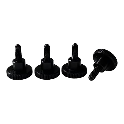 Precisiongeek M4 Aluminium Schwarze Rändelschrauben, Rändelschrauben DIN 464 M4 x 10mm - 4 stück - Aluminium Schwarz - von PrecisionGeek