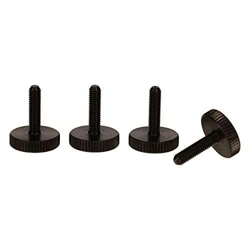 PrecisionGeek Rändelschrauben DIN 653 M4 x 20mm – 4 Stück – Stahl schwarz oxidiert mit gerändeltem Kopf von PrecisionGeek