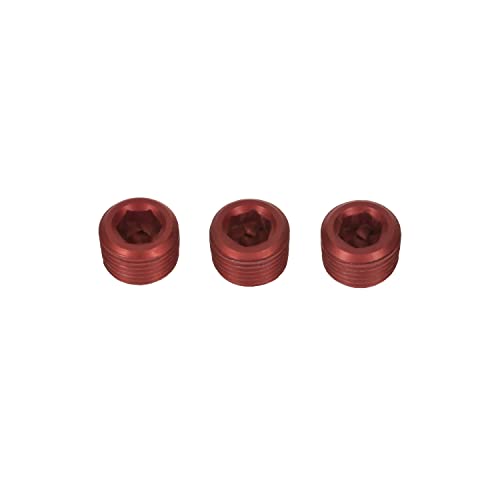 Precisiongeek - 1/8 NPT Aluminium roter Innensechskantschlüssel Blindstopfen Stöpsel Blocker Stecker - Set mit 3 Stück von PrecisionGeek