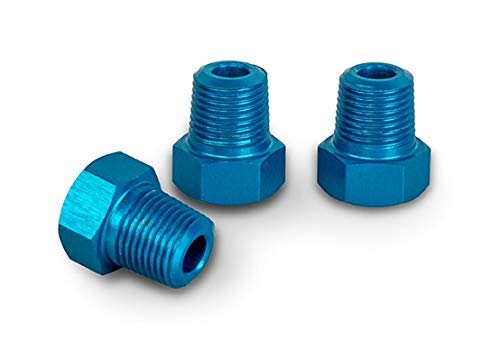 PrecisionGeek - 1/8 NPT-Stecker, 14 Sechskant, Innensechskant-Stecker, Spundstopfen, blockierender männlicher Heizöladapter - 3er-Set (Blau Aluminium) von PrecisionGeek