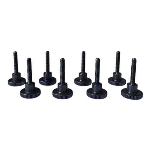 PrecisionGeek 8 Stück Rändelschrauben DIN 464 – M4 x 20 mm – Schwarz Stahl – Ergonomische Ansatzschrauben mit griffigem Rändelkopf für Werkstatt, Maschinenbau & präzise Montage von PrecisionGeek