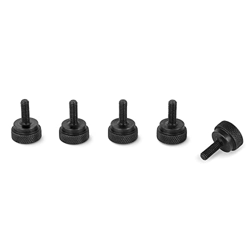 Precisiongeek Schwarz Stahl, Schwarzoxid Ansatzschraube Rändelschrauben M4 x 10mm (5 Stück) von PrecisionGeek