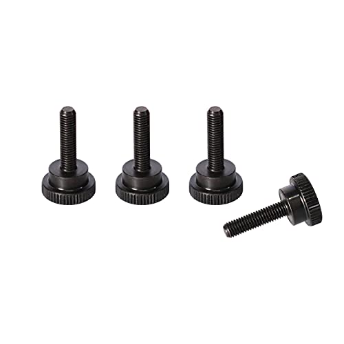 Precisiongeek Schwarz Stahl, Schwarzoxid, Ansatzschraube Rändelschrauben M6 x 19mm (4 Stück) von PrecisionGeek