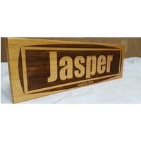 stall Namensschild Zedernholz von Precisioncraftlaser