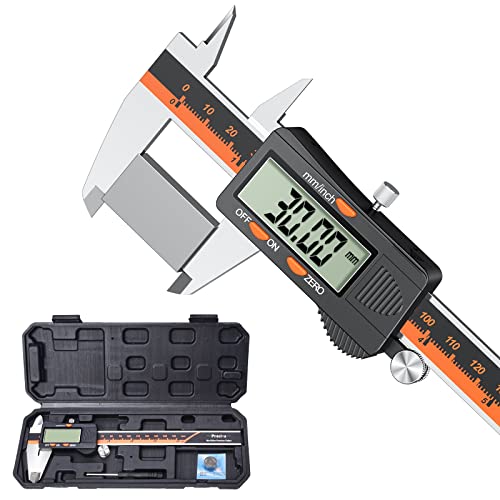 Messschieber Digitale Schieblehre, Preciva Edelstahl Messlehre Messwerkzeuge Spritzwasserdicht Staubdicht mit Ersatzbatterie und größem Display - 150 mm (schwarz) von Preciva